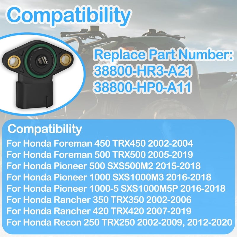 Formiden Shift Angle Sensor Replacement for Honda Recon 250 Rancher 350 420 Foreman 500 Pioneer 1000 TRX250 TRX350 TRX420 TRX500 (Specified Year) - Replace 38800-HR3-A21 38800-HP0-A11 - Image 2